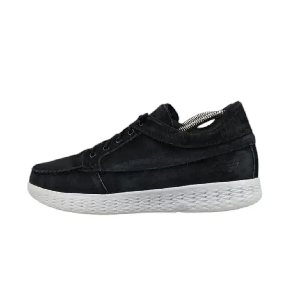 Skechers Shoes Womens 9 Casual Sneaker Leather Comfort Moc Black Goga Max Walk